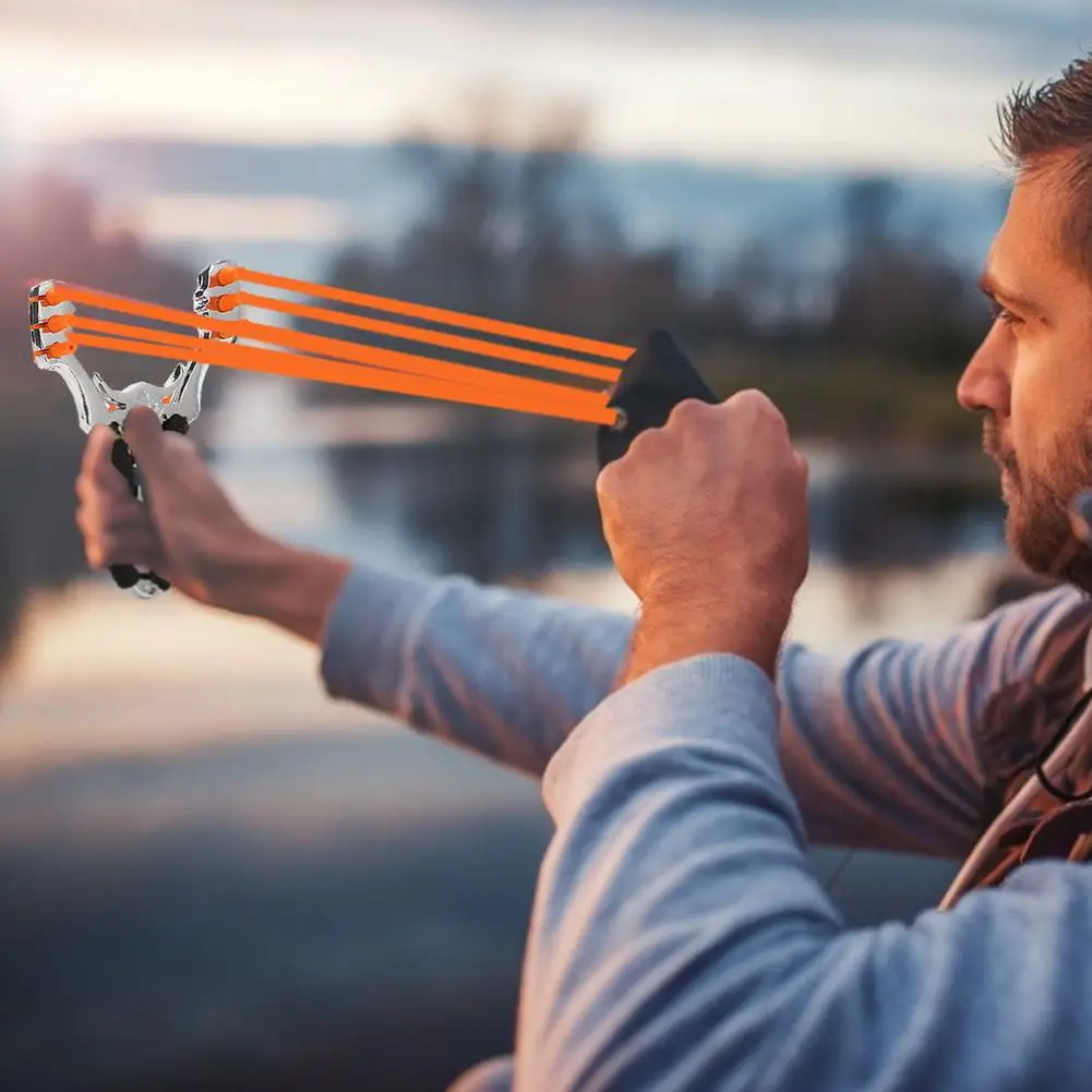 Outdoor Professional Hunting Slingshot High Quality Stainless Steel Catapult With Flat Rubber Band Shooting Game Sling Shot Set
Outdoor Professional Hunting Slingshot High Quality Stainless Steel Catapult With Flat Rubber Band Shooting Game Sling Shot Set