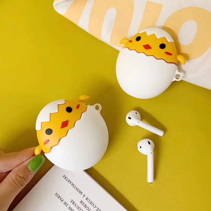 Куриное яйцо оболочка форма курочки милый мультфильм Bluetooth Aarphone чехол для Airpods