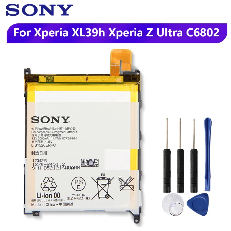 Оригинальный запасной аккумулятор Sony LIS1520ERPC для XL39h Xperia Z Ultra C6833 C6802 Togari L4 ZU