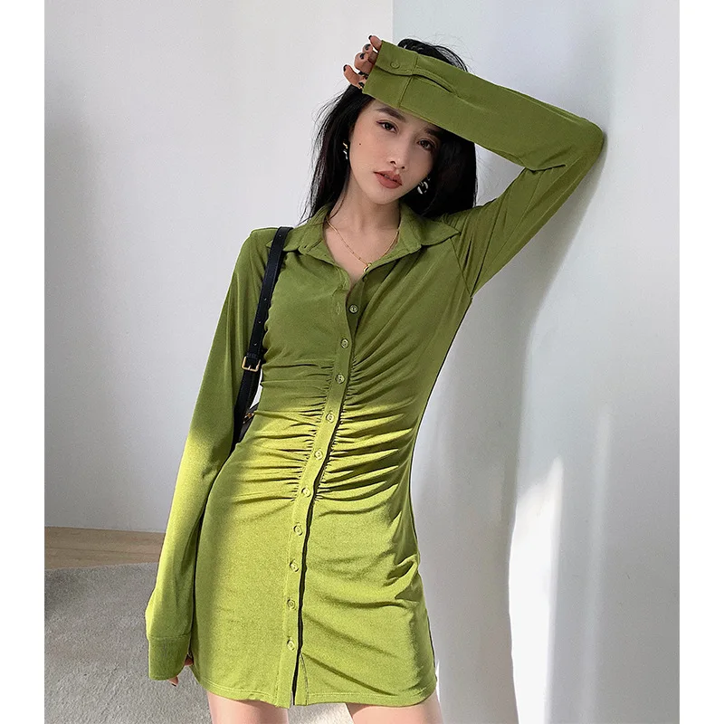 women's V-neck high waist Pleated Dress women's short skirt early spring 2021 new slim long short skirt
women's V-neck high waist Pleated Dress women's short skirt early spring 2021 new slim long short skirt