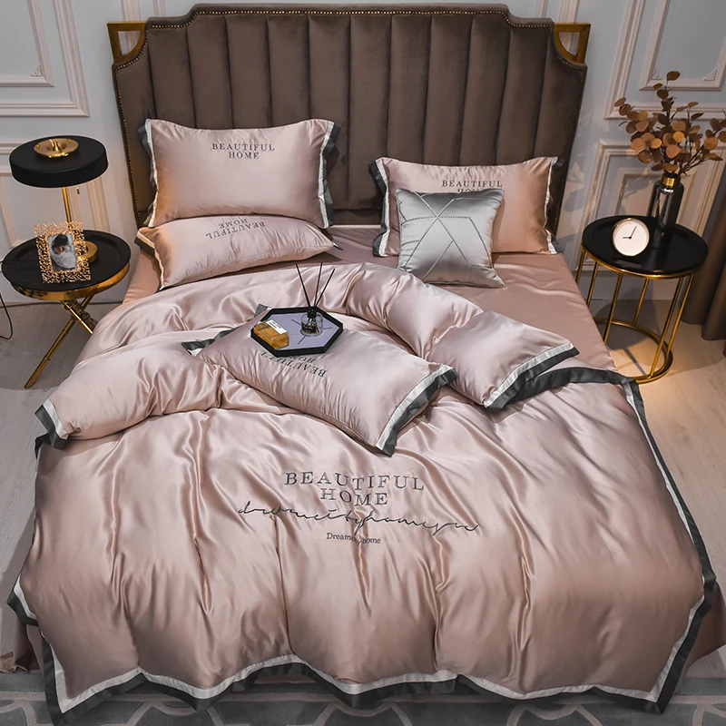 New luxury embroidery bedding set silky bed set duvet cover bed sheet pillwocases Queen King size July Upgrade thicker version
New luxury embroidery bedding set silky bed set duvet cover bed sheet pillwocases Queen King size July Upgrade thicker version