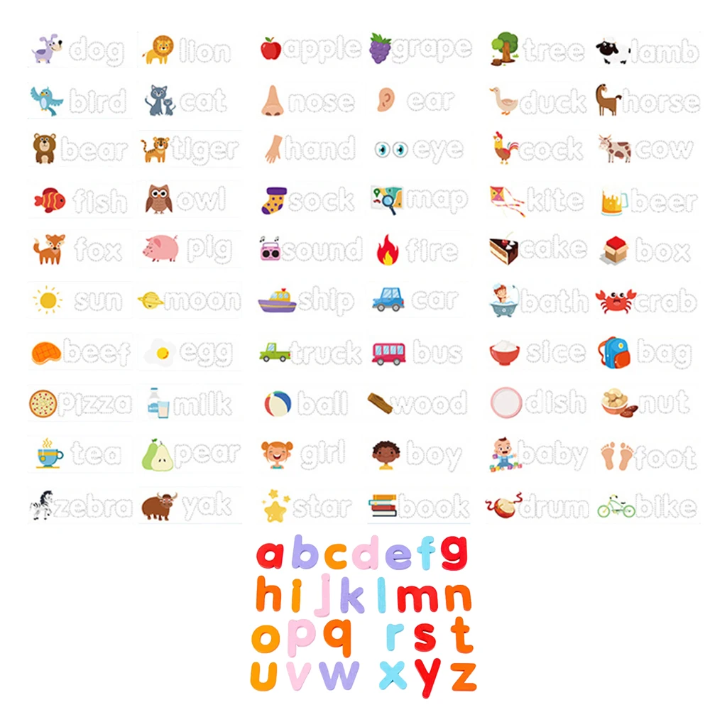 Alphabet Letter Learning Cards Kit Word Spelling Game Toy for Precshool Kids Eearly Education Development 
Alphabet Letter Learning Cards Kit Word Spelling Game Toy for Precshool Kids Eearly Education Development