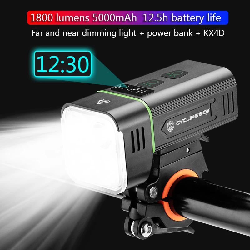 Bicycle Flashlight 5000mAh 1800 Lumens LED MTB Bike Front Light USB Rechargeable Rainproof Bike Lamp Set Bicycle Headlight
Bicycle Flashlight 5000mAh 1800 Lumens LED MTB Bike Front Light USB Rechargeable Rainproof Bike Lamp Set Bicycle Headlight