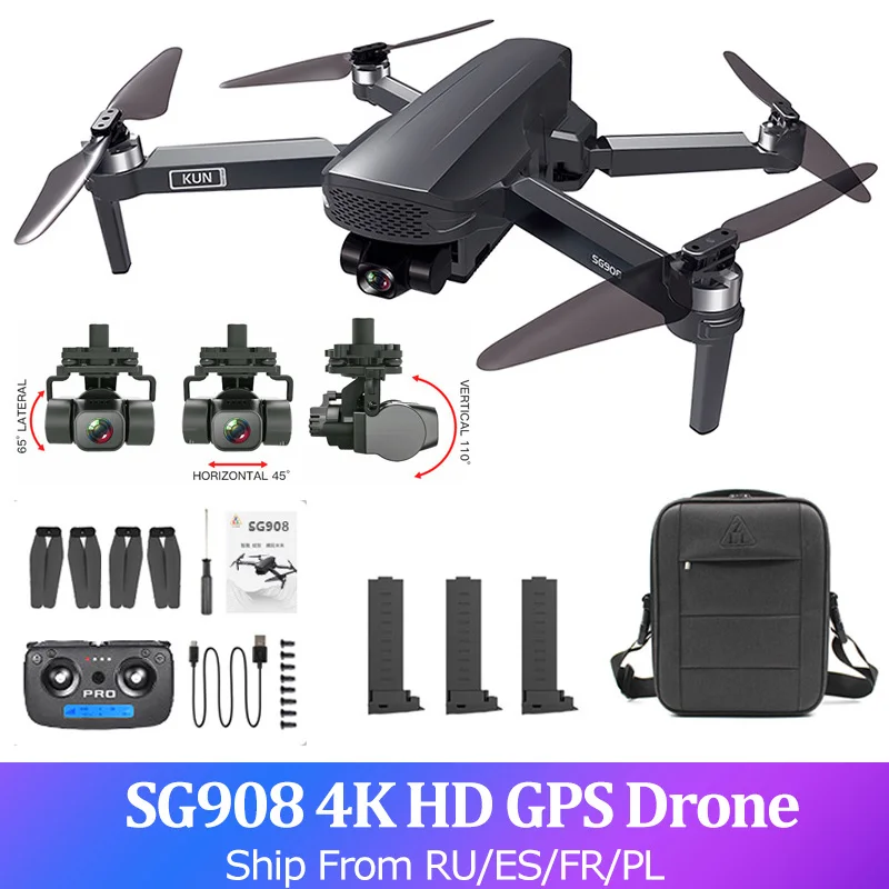 SG908 GPS Drone 4K Camera 3-Axis Gimbal Brushless FPV 5G PRO Quadcopter Dual Camera Drone Helicopter 1.2km 28mins Remote Flight
SG908 GPS Drone 4K Camera 3-Axis Gimbal Brushless FPV 5G PRO Quadcopter Dual Camera Drone Helicopter 1.2km 28mins Remote Flight