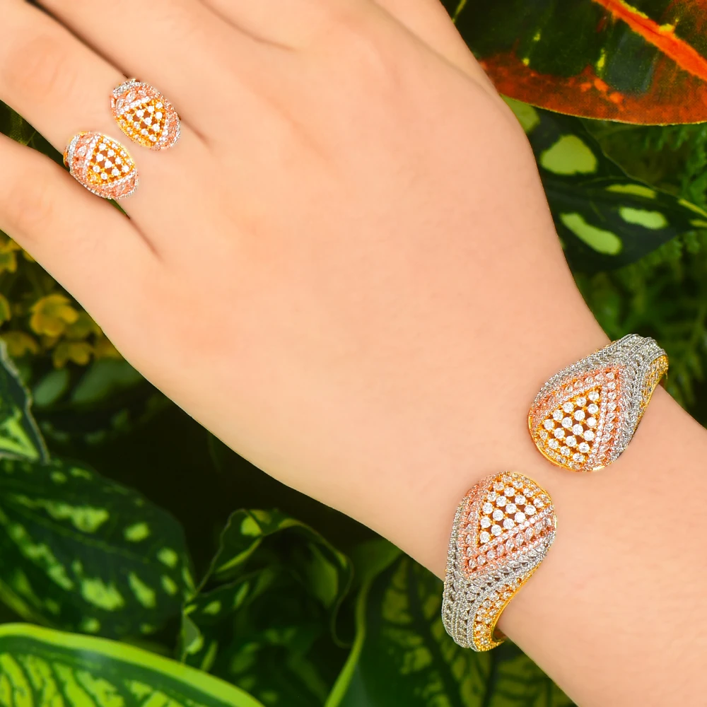 SISCATHY Luxury 3 Tone Ball Winding African Nigerian Bangle Ring Sets Indian Jewelry Set For Women Wedding Jewelry sets
SISCATHY Luxury 3 Tone Ball Winding African Nigerian Bangle Ring Sets Indian Jewelry Set For Women Wedding Jewelry sets