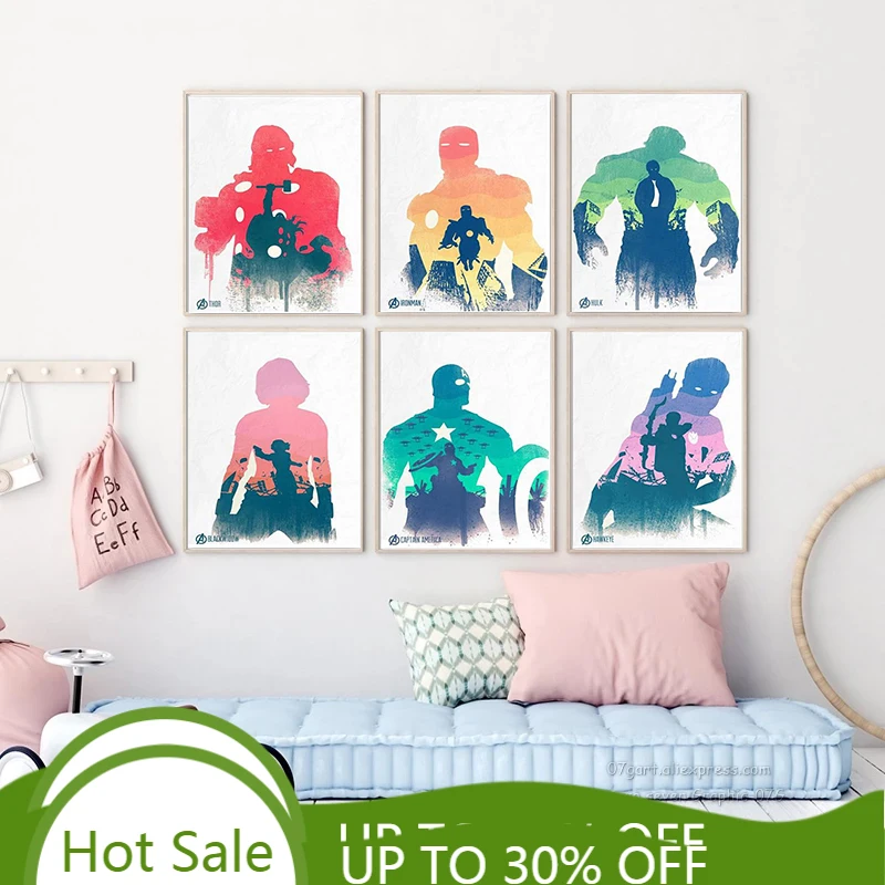 Avengers Superhero Watercolor Paintings on Canvas Creative Poster Abstract Art Wall Picture for Kids Room Home Decor Cuadros
Avengers Superhero Watercolor Paintings on Canvas Creative Poster Abstract Art Wall Picture for Kids Room Home Decor Cuadros