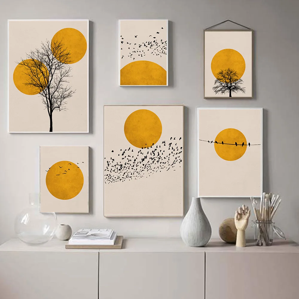 Thousands of Birds Poster Canvas Painting Abstract Landscape Print Yellow Color Tress Wall Art Pictures Living Room Decoration
Thousands of Birds Poster Canvas Painting Abstract Landscape Print Yellow Color Tress Wall Art Pictures Living Room Decoration