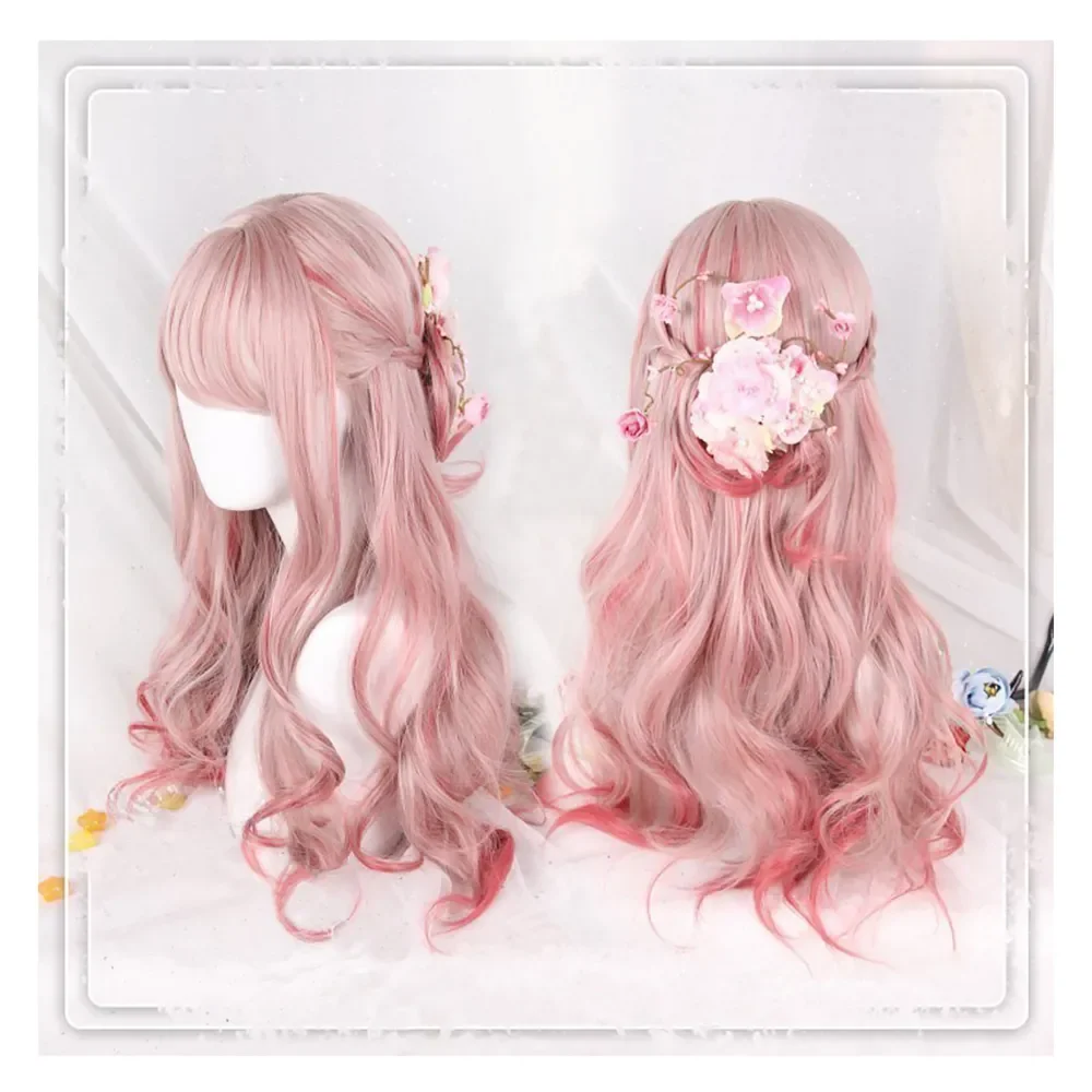 Japanese Sweet Lolita Harajuku Pink Red Gradient Cosplay Daily Curly Fairy Wig Long Roll Synthetic Wig Kawaii Princess Girl Hair 
Japanese Sweet Lolita Harajuku Pink Red Gradient Cosplay Daily Curly Fairy Wig Long Roll Synthetic Wig Kawaii Princess Girl Hair