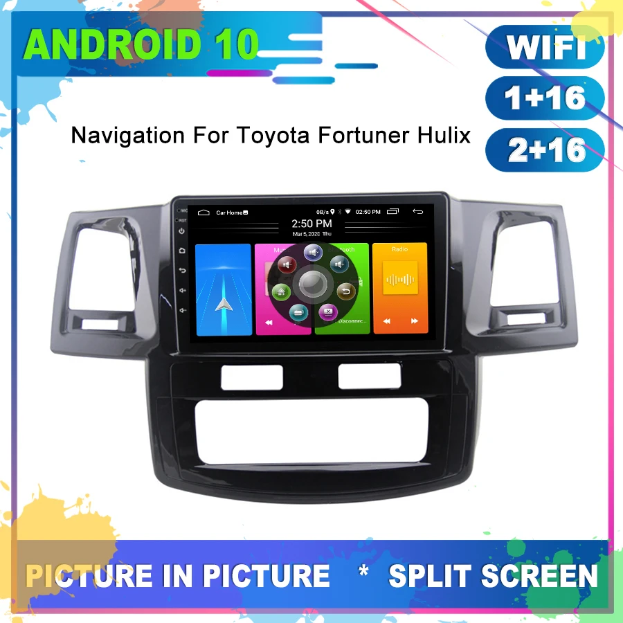 Фото Android 10 0 для Toyota Fortuner Hilux Авторадио автомобильная аудиосистема магнитофон Радио