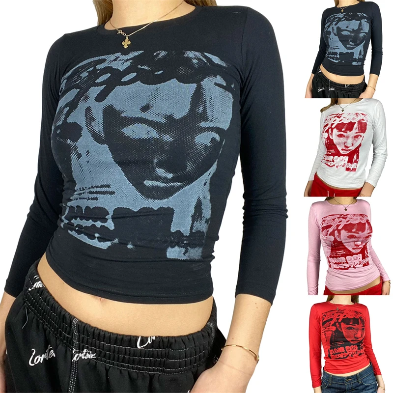 Hirigin 2021 Female Tops Adults Human Face Print Round Collar Long Sleeve T-Shirt Blouse for Women Pink/White/Black/Red
Hirigin 2021 Female Tops Adults Human Face Print Round Collar Long Sleeve T-Shirt Blouse for Women Pink/White/Black/Red