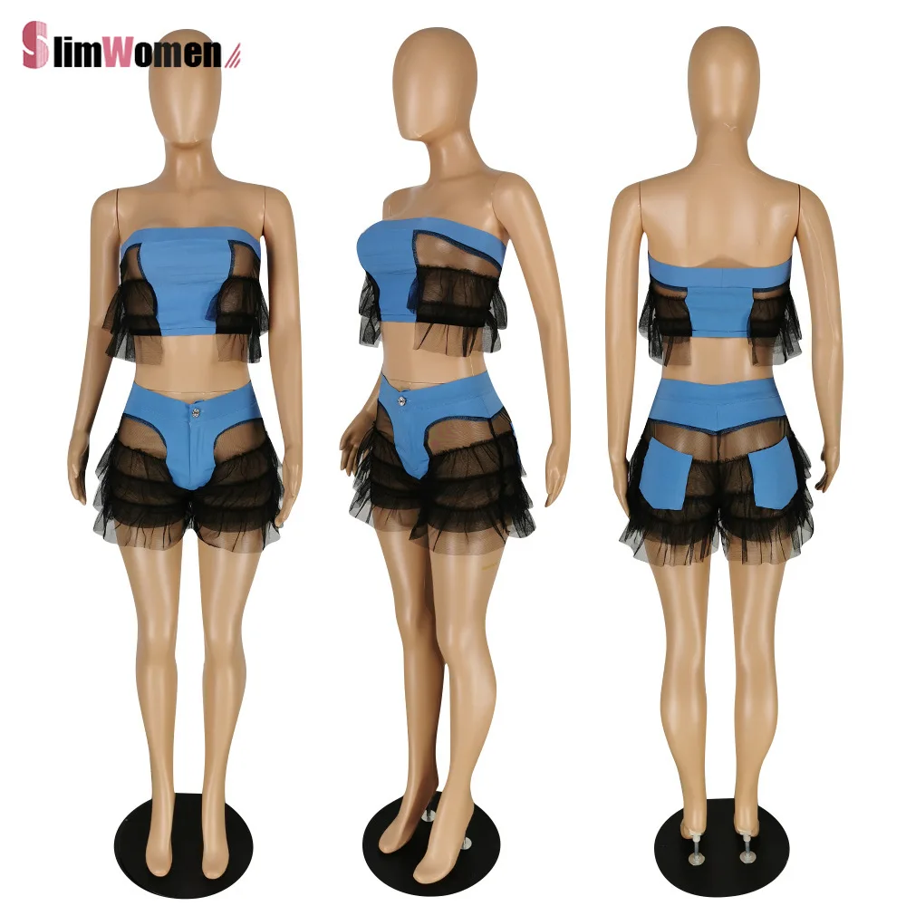 Fuffles Pacthwork Women Short Mesh Jeans Lmitation Denim Shorts Set Woman Summer Two Piece Jeans Sets Corset Crop Top and Shorts
Fuffles Pacthwork Women Short Mesh Jeans Lmitation Denim Shorts Set Woman Summer Two Piece Jeans Sets Corset Crop Top and Shorts