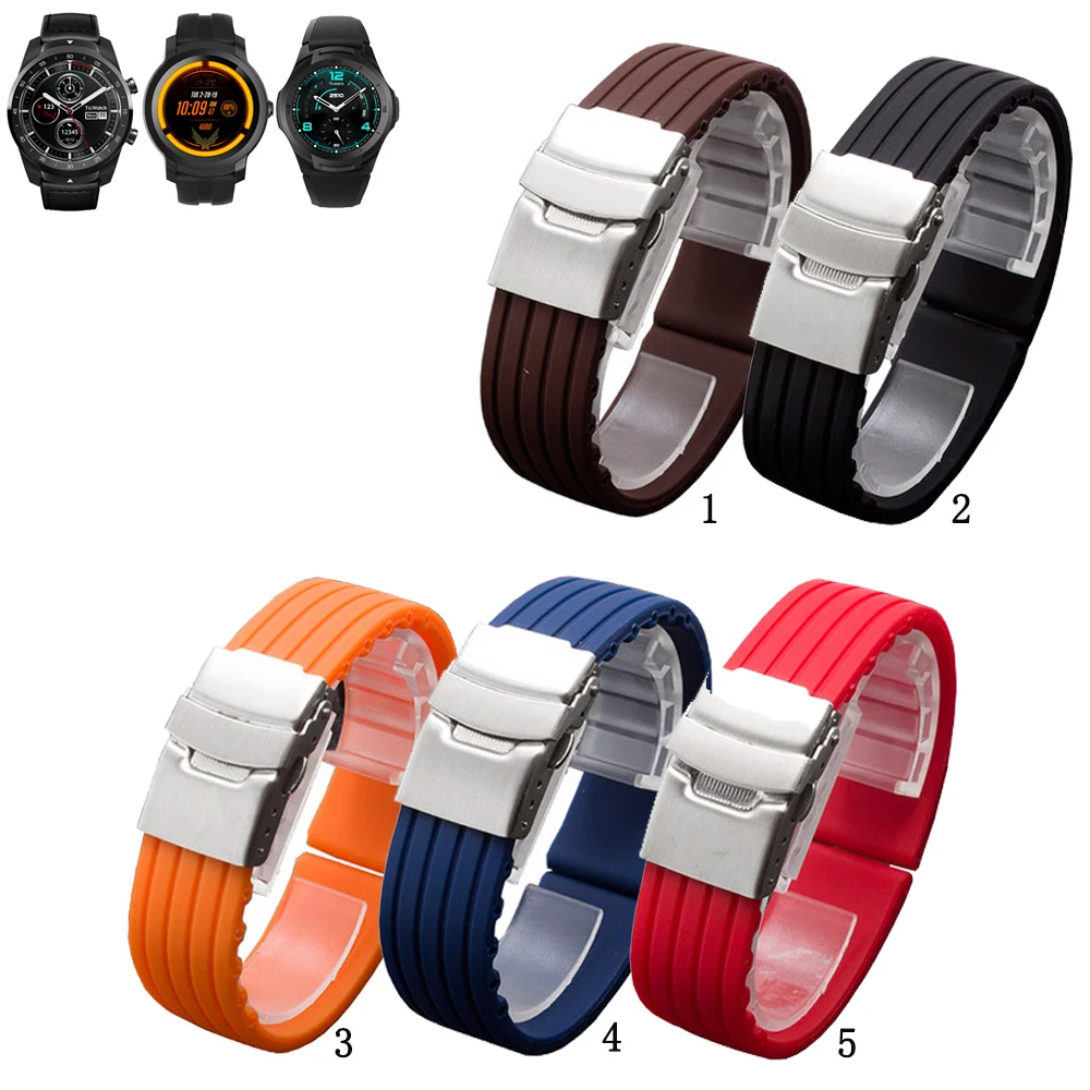 20mm 22mm Soft Silicone Band Rubber Watch Strap for Ticwatch Pro 3 E2 S2 GTX Replacement band strap
20mm 22mm Soft Silicone Band Rubber Watch Strap for Ticwatch Pro 3 E2 S2 GTX Replacement band strap