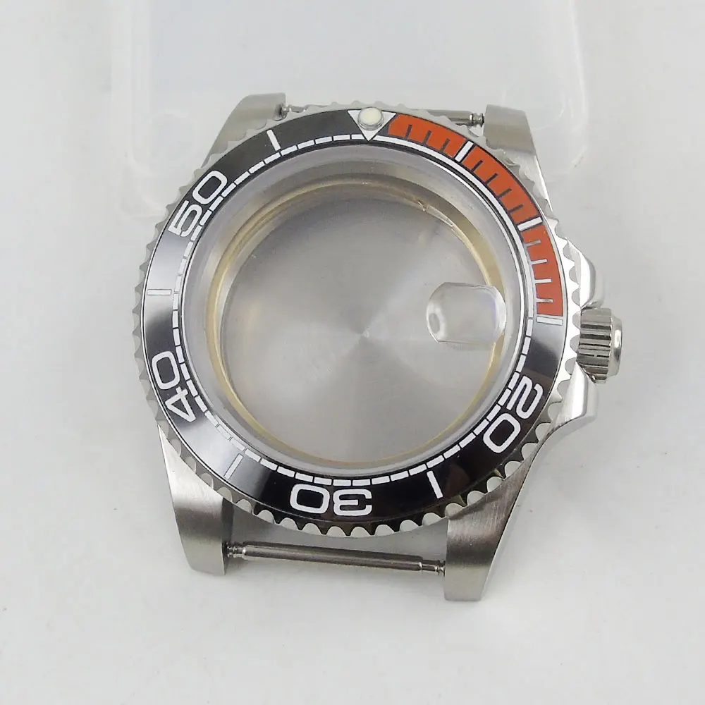 40mm black orange ceramic bezel sapphire glass watch case fit nh35 miyota 8215 movement
40mm black orange ceramic bezel sapphire glass watch case fit nh35 miyota 8215 movement