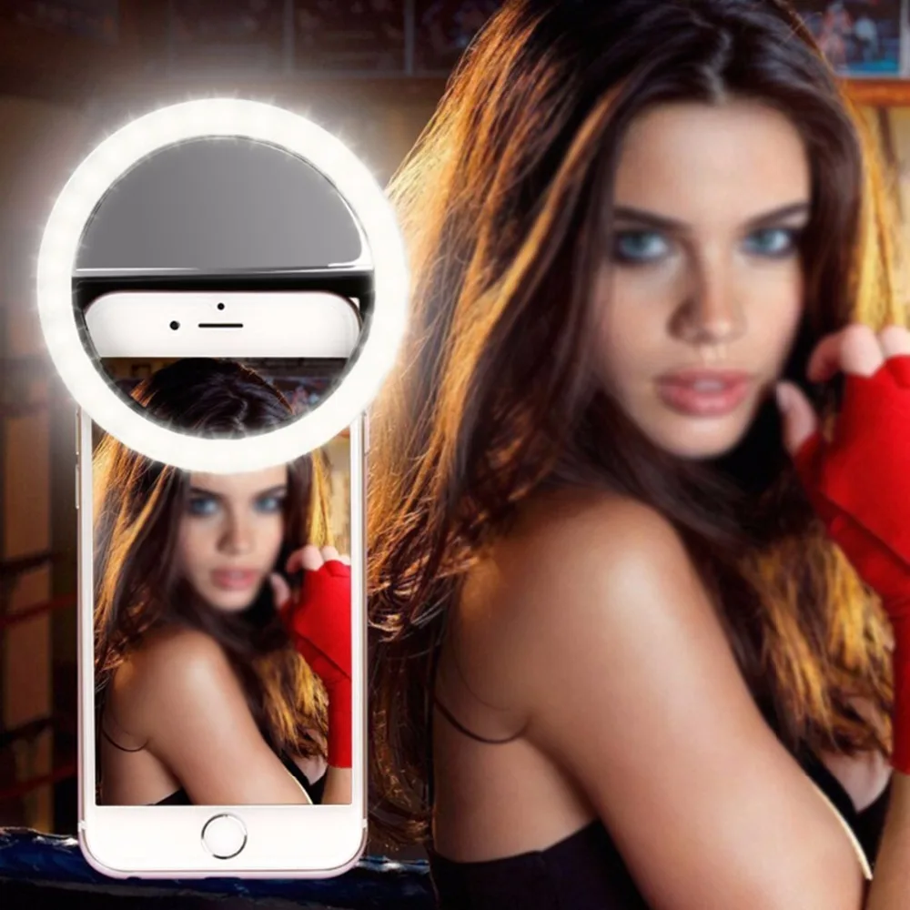

For iphone11 4 4s 5 5s 5c SE 6 6s 7 8 Plus Smartphone Universal Clip Selfie LED Ring Flash Fill Light Camera For Cell Phone Lens