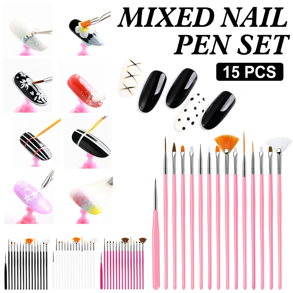 New 15Pcs Plastic Handle Nail Brush Set Nail Art Designing Acrylic Gel Nails Brushes For DIY Manicure Gifts Tools Fast deliver
New 15Pcs Plastic Handle Nail Brush Set Nail Art Designing Acrylic Gel Nails Brushes For DIY Manicure Gifts Tools Fast deliver