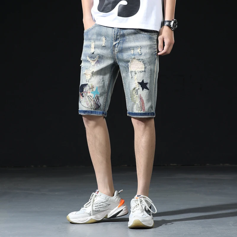 embroidery Men Ripped Distressed Denim Shorts Hollow Out Bermuda Summer Vintage Hole Cowboys jeans Shorts2021
embroidery Men Ripped Distressed Denim Shorts Hollow Out Bermuda Summer Vintage Hole Cowboys jeans Shorts2021