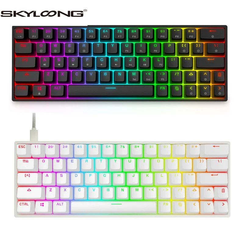 

Механическая клавиатура SKYLOONG GK64 SK64, 64 клавиши, PBT клавиши, RGB подсветка Teclado для Win/Mac/настольного программирования, Игровая клавиатура