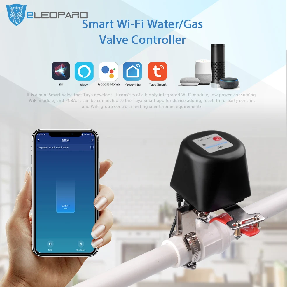 Умный клапан для воды, газа, Wi-Fi отключение/включение, работает с Alexa Google Home Assistant IFTTT
Умный клапан для воды, газа, Wi-Fi отключение/включение, работает с Alexa Google Home Assistant IFTTT