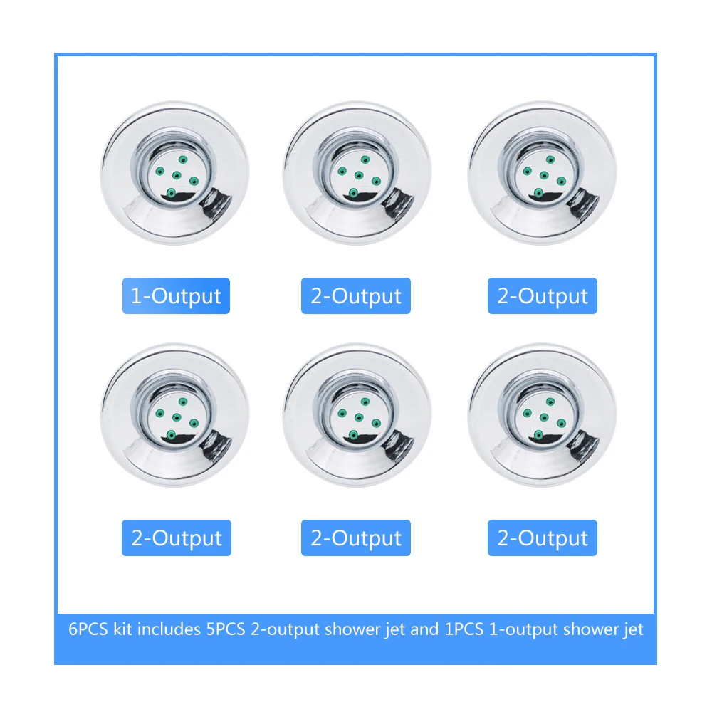 6pcs/lot Spray Nozzle Hydraulic Acupuncture Massage Water Saving Shower Head Jets Shower Cabin Room Accessories Bathroom
6pcs/lot Spray Nozzle Hydraulic Acupuncture Massage Water Saving Shower Head Jets Shower Cabin Room Accessories Bathroom