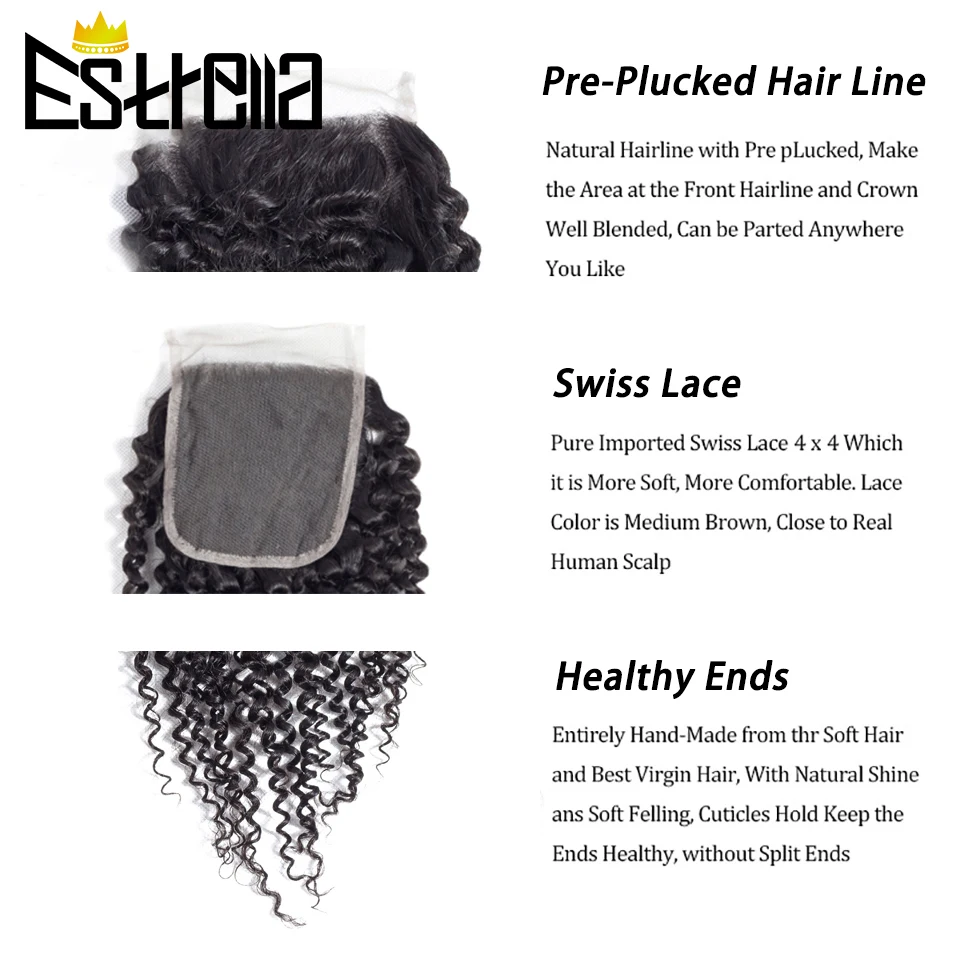 Brazilian Hair Weave Bundles With Closure Kinky Curly Bundles with Lace Closure 100% Human Hair Extensions with Closure Remy
Brazilian Hair Weave Bundles With Closure Kinky Curly Bundles with Lace Closure 100% Human Hair Extensions with Closure Remy