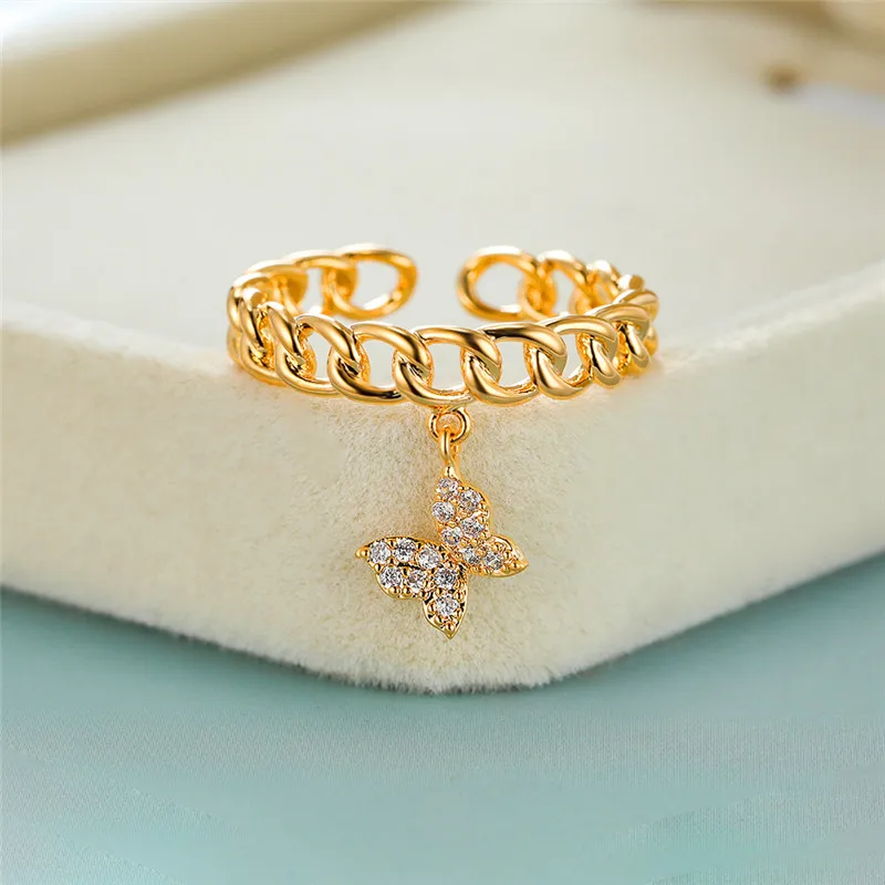 Minimalist Female White Crystal Ring Rose Gold Silver Color Wedding Rings For Women Cute Butterfly Open Pendant Engagement Ring
Minimalist Female White Crystal Ring Rose Gold Silver Color Wedding Rings For Women Cute Butterfly Open Pendant Engagement Ring
