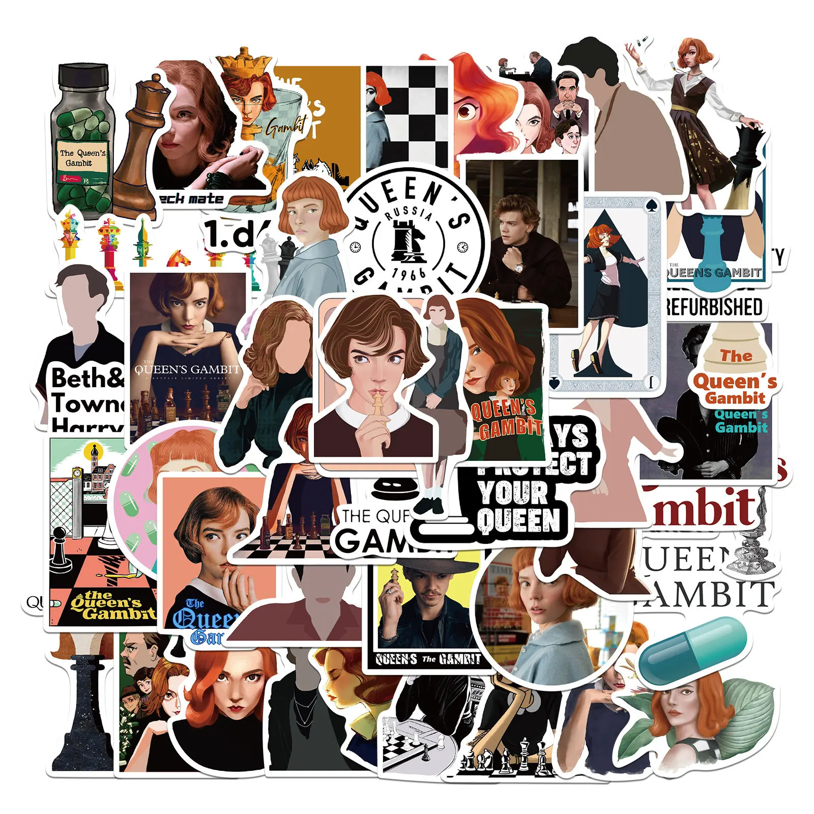 DIY 50 Pieces Queen's Chess Game Cartoon Sticker Luggage Laptop Refrigerator Motor Bike Sticker Waterproof Cute Stickers
DIY 50 Pieces Queen's Chess Game Cartoon Sticker Luggage Laptop Refrigerator Motor Bike Sticker Waterproof Cute Stickers