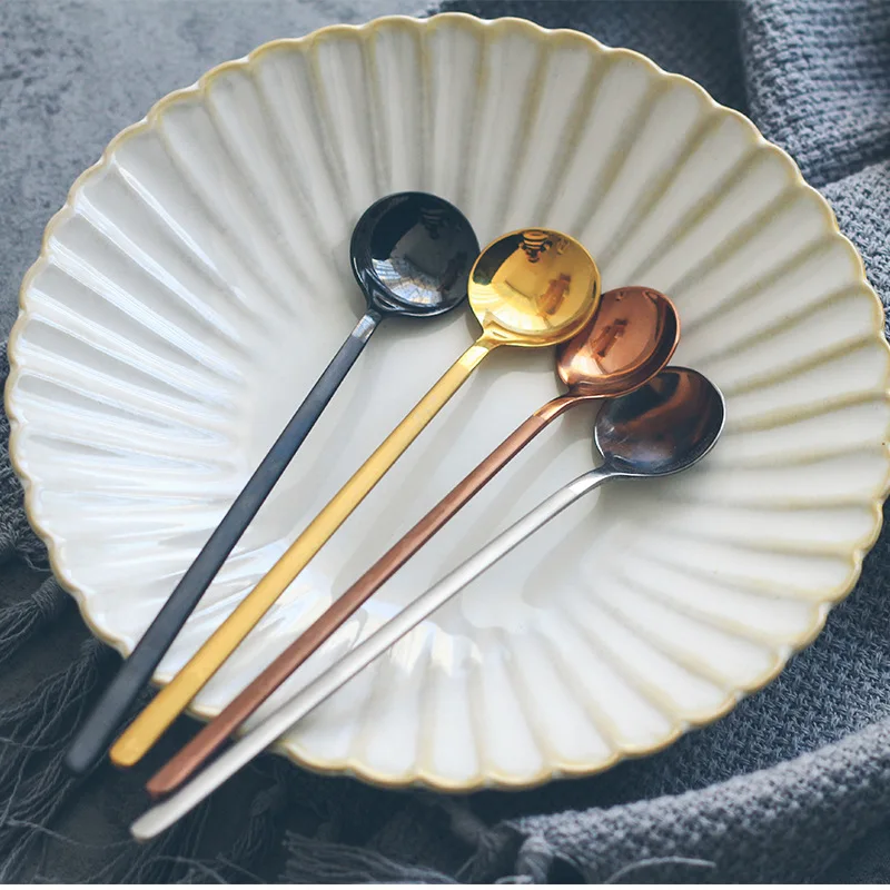 Spoon Small Glod Silver Stainless Steel Round Tea Coffee Spoon For Ice Cream Dessert Long Handled Spoon Cutlery Kitchen
Spoon Small Glod Silver Stainless Steel Round Tea Coffee Spoon For Ice Cream Dessert Long Handled Spoon Cutlery Kitchen