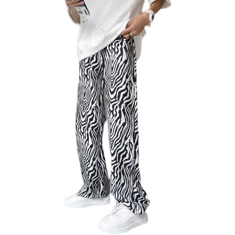 YASUGUOJI Men's Striped Wide Leg Casual Pants 2021 Summer New Zebra Print Ice Silk Floor Dragging Pants Loose Straight Trousers
YASUGUOJI Men's Striped Wide Leg Casual Pants 2021 Summer New Zebra Print Ice Silk Floor Dragging Pants Loose Straight Trousers