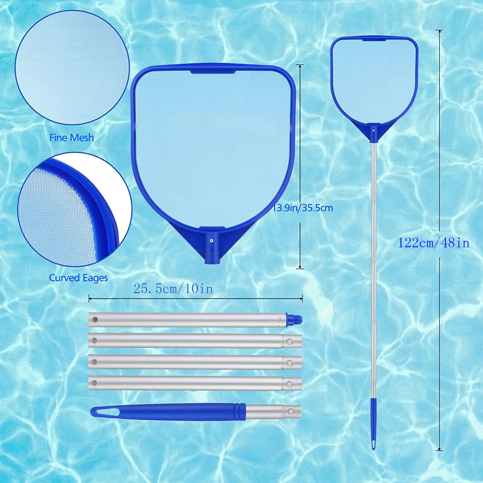 Pool Cleaning Net Pool Landing Net With Aluminium Telescopic Pole Leaf Skimmer Net Professional Tool Salvage Net Mesh
Pool Cleaning Net Pool Landing Net With Aluminium Telescopic Pole Leaf Skimmer Net Professional Tool Salvage Net Mesh