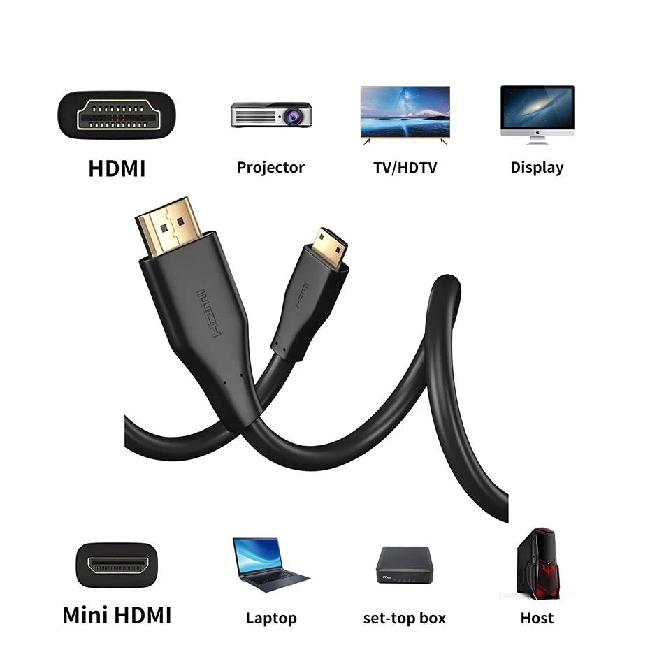 Кабель mini HDMI-совместимый с HDMI 4K 0 3 м HD 1 4 в для камер планшетов ноутбуков |