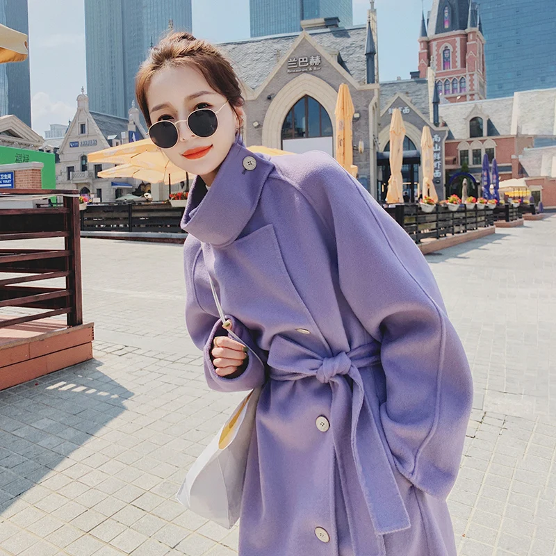 Long Women Winter Woolen Coat 2021 Casual Belt Purple Wool Jacket Vintage Loose Warm Single-Breasted Feminino Outwear Plus Size
Long Women Winter Woolen Coat 2021 Casual Belt Purple Wool Jacket Vintage Loose Warm Single-Breasted Feminino Outwear Plus Size