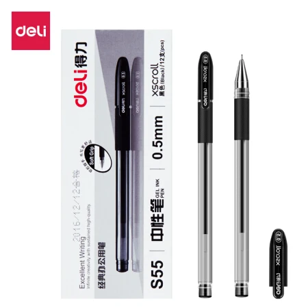 12Pcs / Set Deli S55 0.5mm Finance Gel Pen Black Ink Gel pen For School Office Exam Supplies Stationery
12Pcs / Set Deli S55 0.5mm Finance Gel Pen Black Ink Gel pen For School Office Exam Supplies Stationery