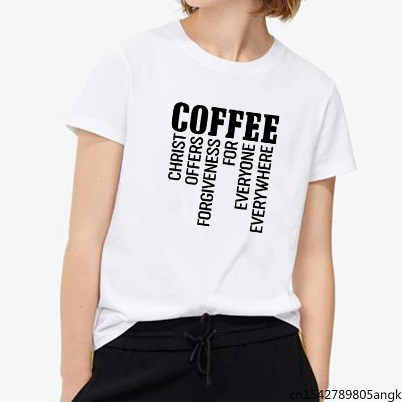 Coffee Print Summer T-shirt Women O-neck Short Sleeve Funny Top Loose Casual Femme Black White
Coffee Print Summer T-shirt Women O-neck Short Sleeve Funny Top Loose Casual Femme Black White