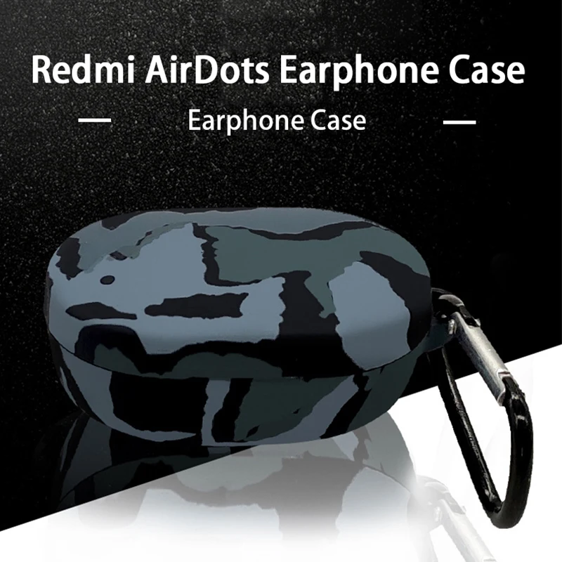 Камуфляжный чехол для Xiaomi Redmi Airdots силиконовый с полным покрытием защитным чехлом