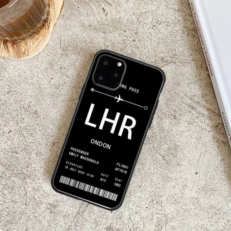 Personalised Plane Ticket Custom Black Soft Phone Cases For Iphone 6 6s 7 8 Plus XR X XS XSmax 11 12 Pro Mini Max
Personalised Plane Ticket Custom Black Soft Phone Cases For Iphone 6 6s 7 8 Plus XR X XS XSmax 11 12 Pro Mini Max