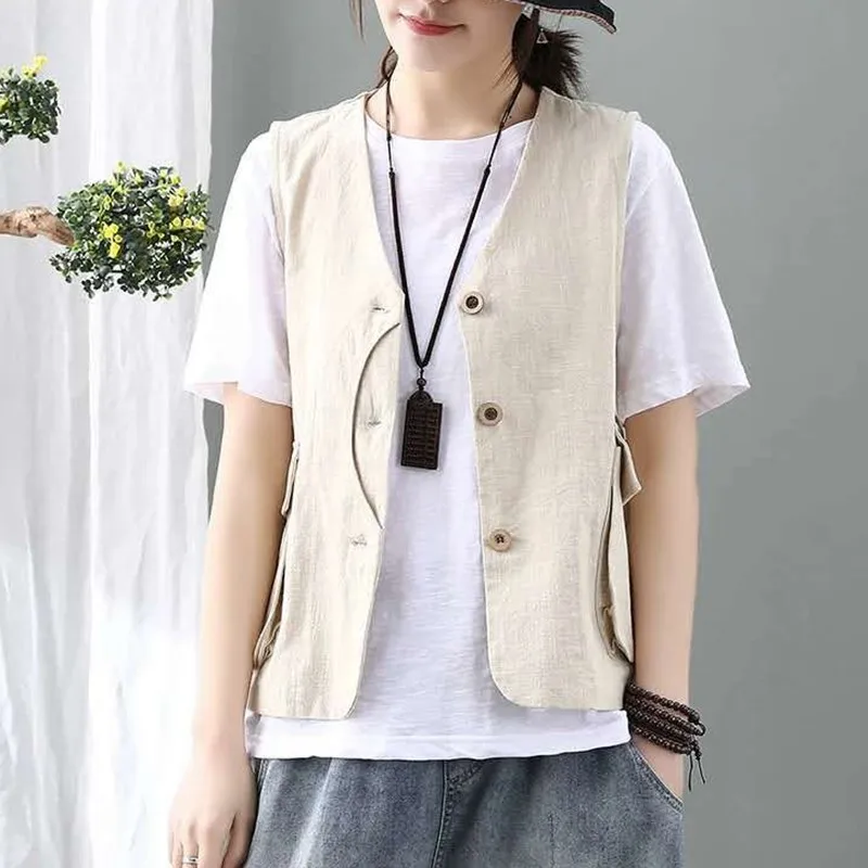 WenQing Womens Vest Jackets New 2020 Korean Style Vintage V-neck Single Breasted Loose Casual Female Cotton Linen Vest Coats
WenQing Womens Vest Jackets New 2020 Korean Style Vintage V-neck Single Breasted Loose Casual Female Cotton Linen Vest Coats