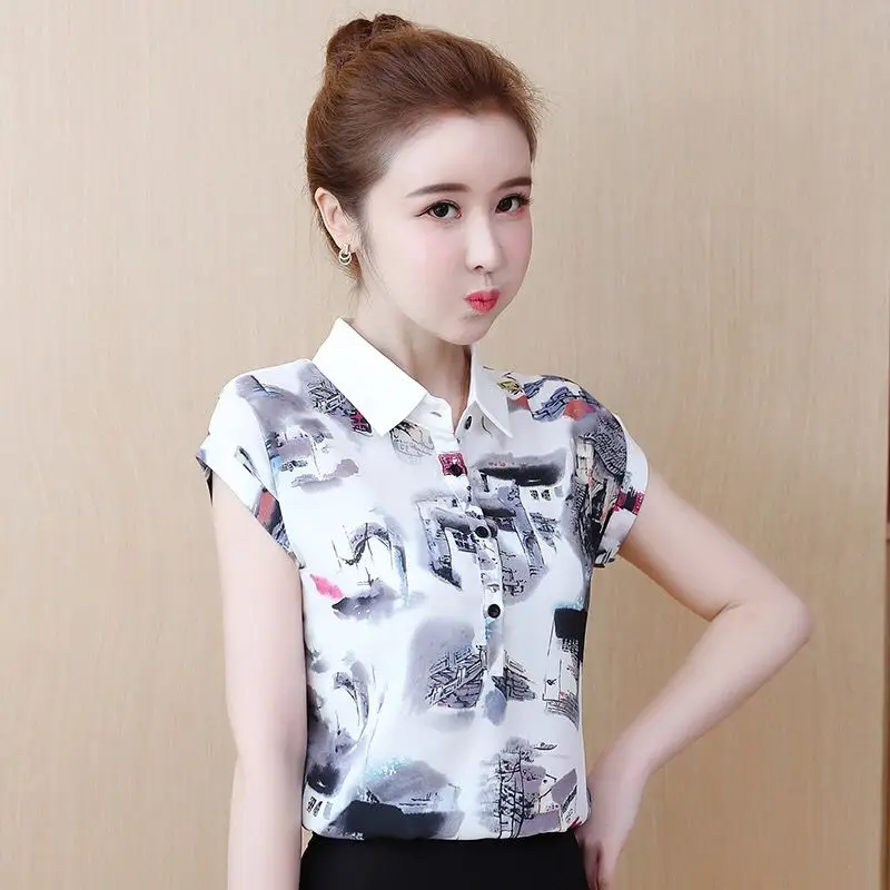 2021 Women Spring Summer Style Casual Short Sleeve Blouses Shirts Lady Casual Short Sleeve Ink painting Printed Blusas Tops
2021 Women Spring Summer Style Casual Short Sleeve Blouses Shirts Lady Casual Short Sleeve Ink painting Printed Blusas Tops