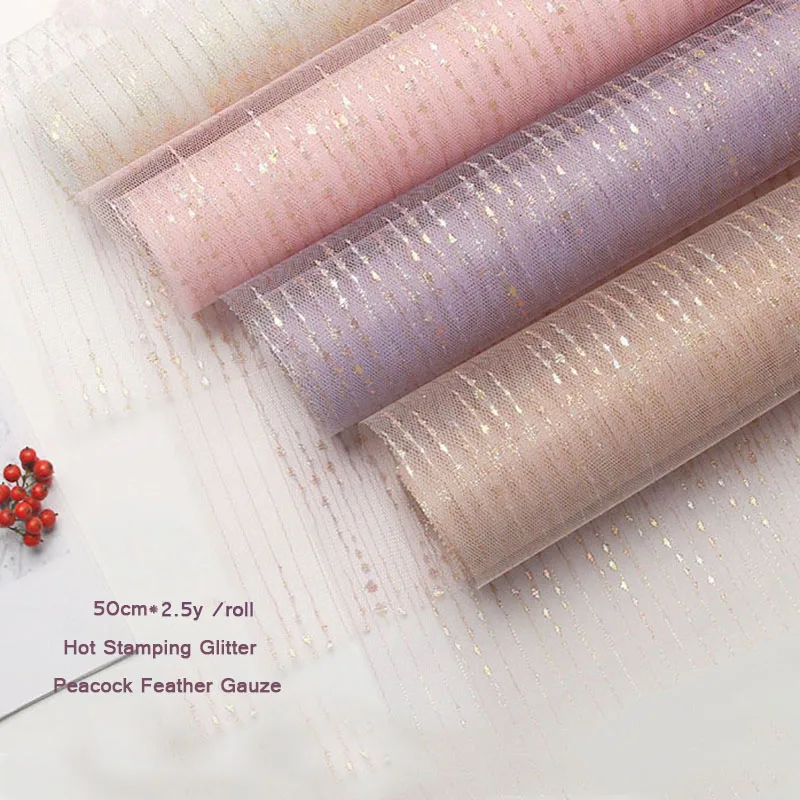 Korean Flower Wrapping Mesh Paper DIY Hot Stamping Glitter Bouquet Florist Supplies Wedding Packaging Craft Materials 50cm*2.5y
Korean Flower Wrapping Mesh Paper DIY Hot Stamping Glitter Bouquet Florist Supplies Wedding Packaging Craft Materials 50cm*2.5y
