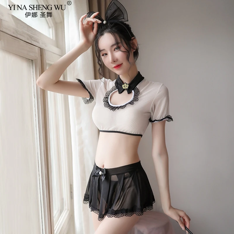 Сексуальные костюмы для женщин, косплей, эротическое нижнее белье, низкая грудь, прозрачная сетчатая юбка, комплект рубашек с коротким рука...
Сексуальные костюмы для женщин, косплей, эротическое нижнее белье, низкая грудь, прозрачная сетчатая юбка, комплект рубашек с коротким рука...