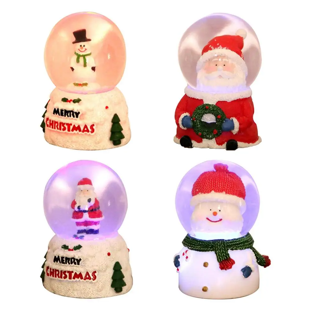 

Светящийся Рождественский хрустальный шар, снег, Санта-Клаус, стеклянный шар с светильник кой, новый год 2022, подарок на день рождения, украше...