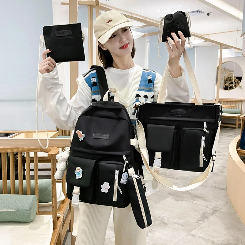 5 Pcs Sets School Bags For Teenager Girls 2021 Kawaii Women Laptop Backpack Shoulder Book Bags Female Travel Bagpack Mochila New
5 Pcs Sets School Bags For Teenager Girls 2021 Kawaii Women Laptop Backpack Shoulder Book Bags Female Travel Bagpack Mochila New