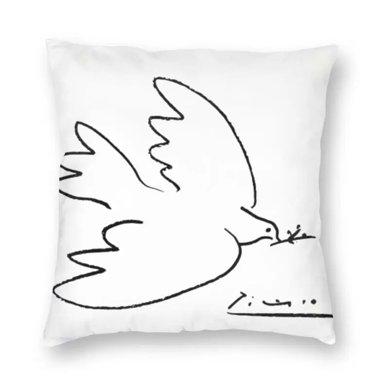

Pablo Picasso Peace Dove Cushion Covers Polyester Spanish Artist Pillow Case for Sofa Car Square Pillowcase Home Decorative