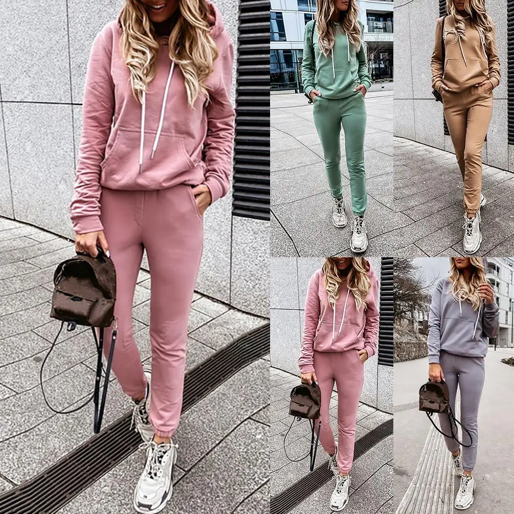 Women Autumn Long Sleeve Hoodie Sweatshirt Skinny Pants Tracksuit Sports Outfit Sportswear Tracksuit Clothes
Women Autumn Long Sleeve Hoodie Sweatshirt Skinny Pants Tracksuit Sports Outfit Sportswear Tracksuit Clothes