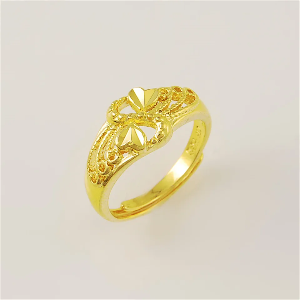 New Hot 24k Gold Ring Heart Hollow Openings Women's Fashion Jewelry | Украшения и аксессуары