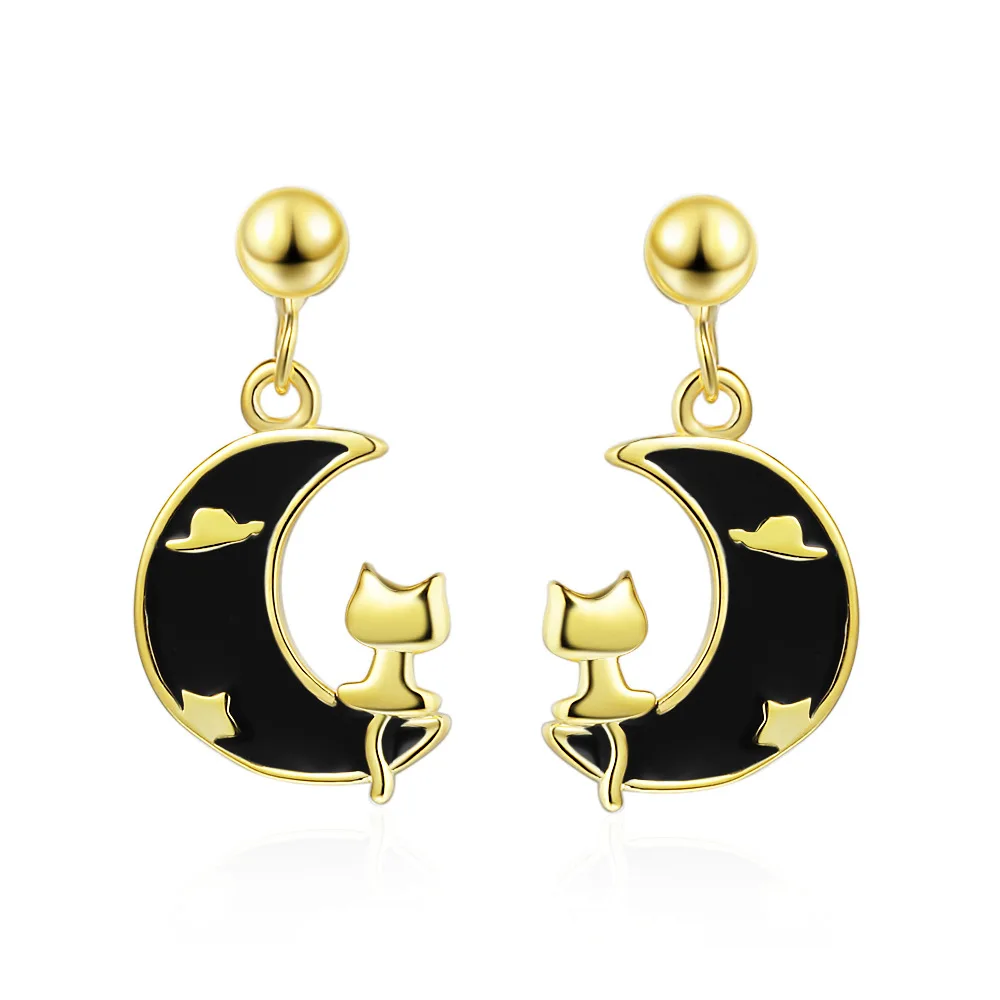 Cute Cat Moon Japanese Small 925 Sterling Silver Drop Earrings For Women Korean Kawaii Jewelry For Girls Gift
Cute Cat Moon Japanese Small 925 Sterling Silver Drop Earrings For Women Korean Kawaii Jewelry For Girls Gift