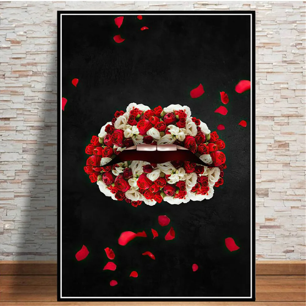 Romantic Red Flower Lip Nordic Wall Art Lover Home Decor Canvas Poster And Prints Mural Painting Gift For Living Room Cuadros
Romantic Red Flower Lip Nordic Wall Art Lover Home Decor Canvas Poster And Prints Mural Painting Gift For Living Room Cuadros