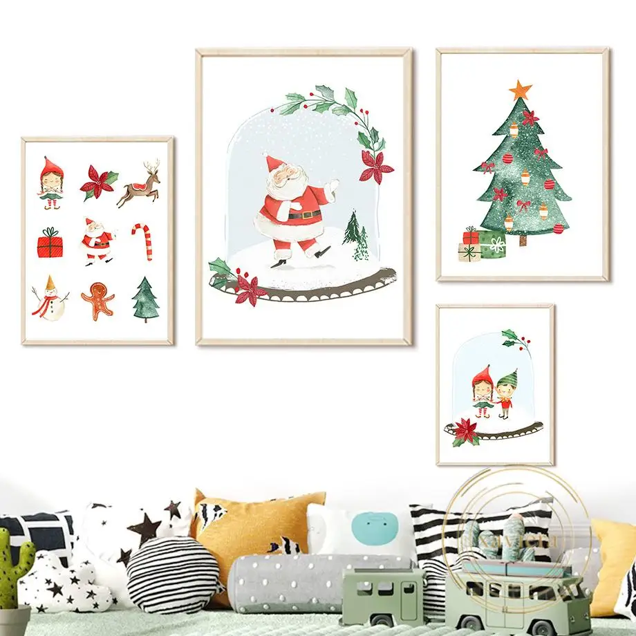 Santa Claus Christmas Tree Cartoon Canvas Painting Modern Wall Art Poster Nordic Home Decoration Children's Room Christmas Gift
Santa Claus Christmas Tree Cartoon Canvas Painting Modern Wall Art Poster Nordic Home Decoration Children's Room Christmas Gift