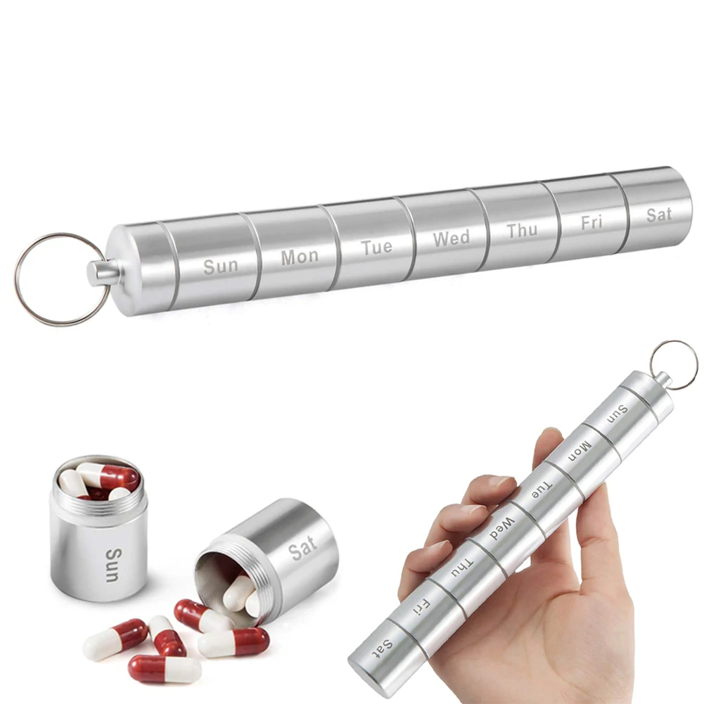 Portable 7Day Weekly Clear Drug capsule Vitamin Medicine Tablet Pill Box Holder Splitters Storage Organizer Aluminum Alloy Metal
Portable 7Day Weekly Clear Drug capsule Vitamin Medicine Tablet Pill Box Holder Splitters Storage Organizer Aluminum Alloy Metal