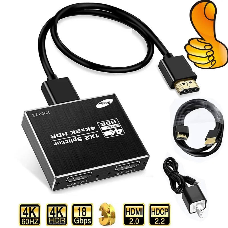 Разветвитель 4K HDMI 1x2 HDMI 2,0 разветвитель HDCP 2,2 HDR разветвитель HDR HDMI2.0, подходит для Apple TV XBox TV box
Разветвитель 4K HDMI 1x2 HDMI 2,0 разветвитель HDCP 2,2 HDR разветвитель HDR HDMI2.0, подходит для Apple TV XBox TV box