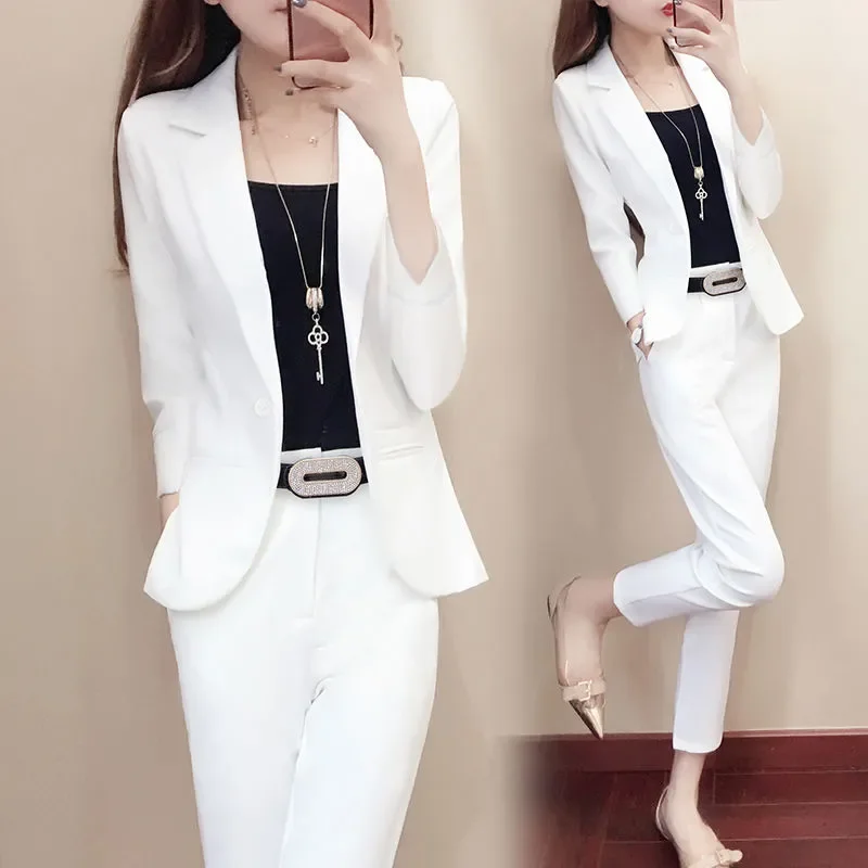 One-Piece /Suit Blazer Female Summer 2022Korean Fashion Temperament British Style White Blazer Two-Piece Pant Sets Spring Female
One-Piece /Suit Blazer Female Summer 2022Korean Fashion Temperament British Style White Blazer Two-Piece Pant Sets Spring Female
